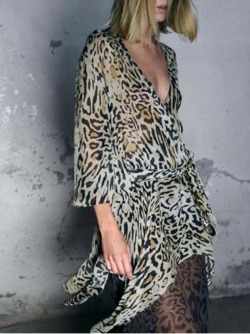 NWT Zara ZW COLLECTION ANIMAL PRINT TOP